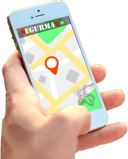 Celular con la ubicación del vehículo en el mapa